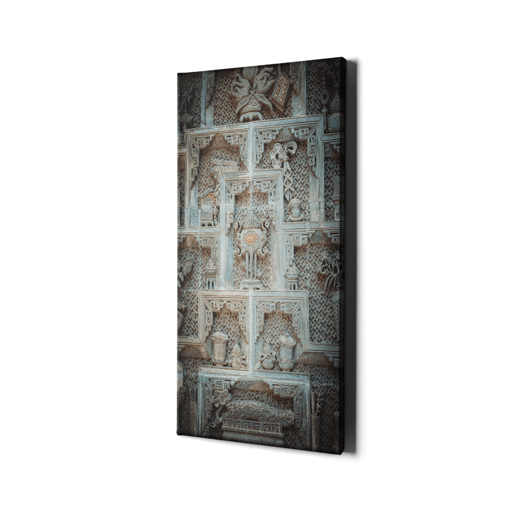 Sculpture sur pierre d'un minaret Hui